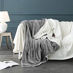 LBRO2M Sherpa Fleece Bed Blanket Queen Size Super