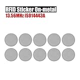 THONSEN 13.56MHz MIFARE Classic 1K Sticker On-Metal 25mm(1 Inch) Round RFID Anti-Metal Label Tag ISO14443A (White, Pack of 10)