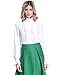 PrettyGuide Women's Vintage Victorian Blouse Tops Retro Stand-Up Collar Lotus Ruffle Gothic Shirt Ivory S
