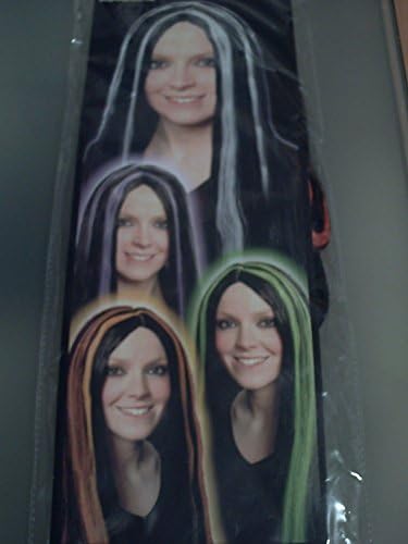 Halloween 18 Witch Wig Black with various colours by Scream Machine