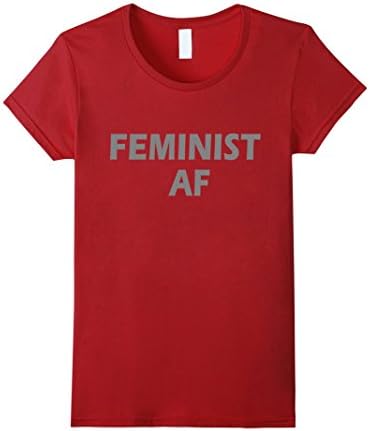 Womens Feminist AF Tshirt Girl Power AF Feminist Tee Small Cranberry