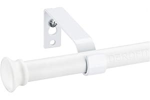 DEROFIT Curtain Rods, White Curtain Rods for Windows 28 to 48 Inch, 5/8 Inch Small Decorative Matte White Curtain Rod Set with Brackets, Splicing Adjustable Curtain Rods