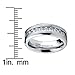 Titanium Men's Wedding Band Engagement Ring with 9 large Princess Cut Cubic Zirconia