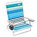 Rio Beach Classic 5 Position Lay Flat Folding Beach Chair - Cool Blue Stripes