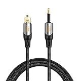 CableCreation 3 Feet Toslink Male to Mini Toslink Male Digital S/PDIF Audio Optical Fiber Cable 24K Gold Plated Compatible Chromecast Audio,iMac,Mac Pro&More,Black & Silver/1M