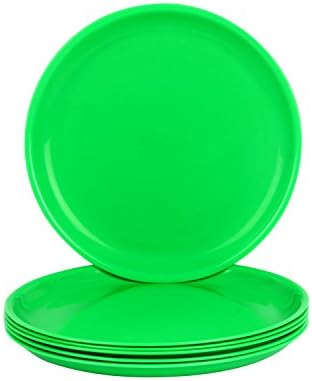 Day2Day Forever Green Microwave Safe Dinner Plates Set Pack of 6 (27x27x2 cm)