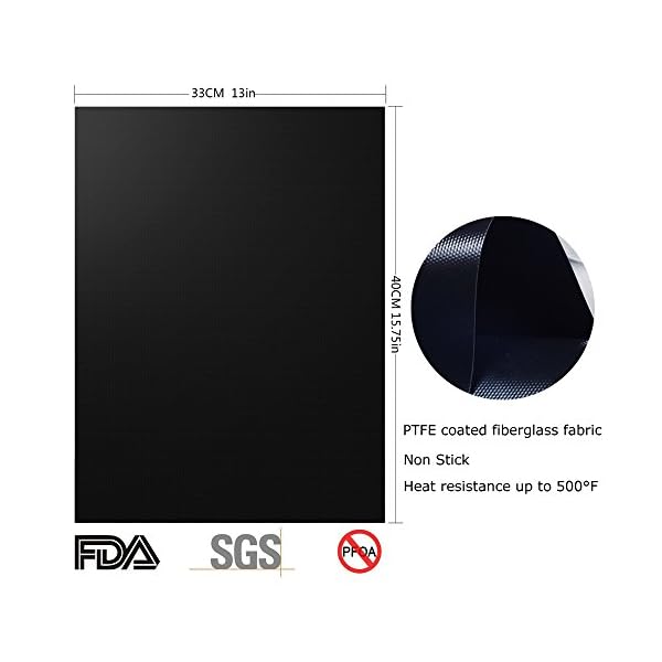 BEEWAY BBQ Grill Mats, Pack of 5 Universal Oven Liners for Bottom of Fan Assisted Ovens - Teflon, Reusable, Washable…