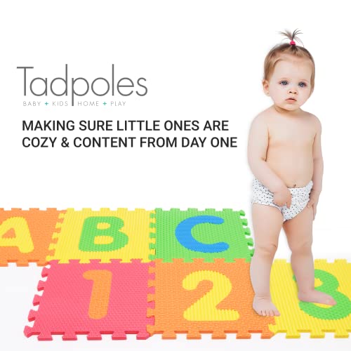 Tadpoles Foam Playmats for Kids, 36 Interlocking Tiles Teach The ABCs