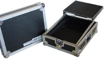 CASES FOR 12" DJ MIXER WITH SLIDING LAPTOP TRAY ON TOP.