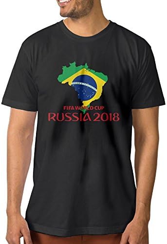 Brazil Flag Map World Cup 2018 Mens' Short Sleeve T-Shirt Tee Shirt Mens Classic Casual Tops S-6XL