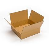 Pratt PRA0084 Recycled Corrugated Cardboard Single Wall Standard Flat Box with C Flute, 15