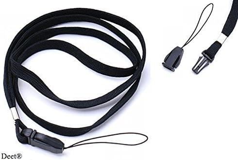 DeetÂ Black Lanyard Neck Strap for ID Pass Card Badge Mobile Phone Holder Camera, MP3 Player Etc by Deet