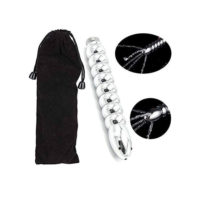 5 Holes Shower Enema Douche Attachments - Deluxe Aluminium Shower Head Anal/Vaginal Cleaning Kit with Velvet Carry Bag