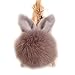 URSFUR Artificial Rabbit Ball Keychain Ear Pompom Phone Bag Charm Pendant