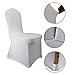 WELMATCH White Stretch Spandex Chair Covers Wedding Universal - 100 Pcs Banquet Wedding Party Dining Decoration Scuba Elastic Chair Covers (White, 100)