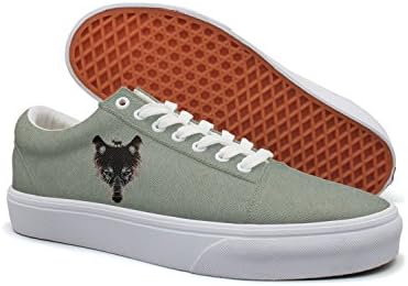 Deer On Wolf Head Design Art Women Canvas Running Sneakers Breathable Sneakers