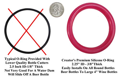 Creator's Glass Bottle Cutter Machine Kit - Pro Quality - Easy to Learn, Fun to Use - Includes Carbide Head, Ruler, Ball Bearing Rollers, Safety Glasses - Craft Beer/Liquor/Wine Bottles - Made in USA