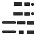 kwmobile Anti-Dust Protection Plugs Set - Silicone Rubber Dust Plug Stopper Compatible with Apple MacBook Pro 13