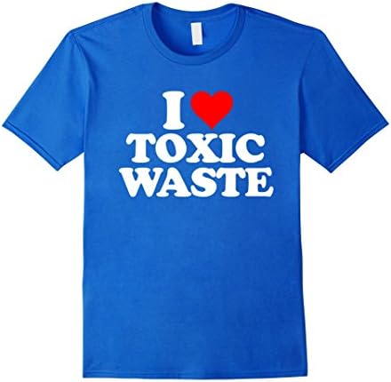 Men's I Love Toxic Waste T Shirt - Geeks Funny Fun Heart Tee Large Royal Blue