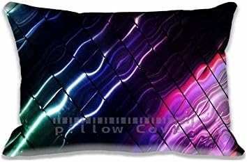 Custom Design Neon Reflections Pillow Cases Zippered , Standard Queen Size Artistic Pillowcase - 20X30inch Abstract Cushion Covers Two Size Print
