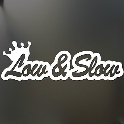 Low and Slow sticker Funny JDM acura &amp; honda lowered car truck window decal White