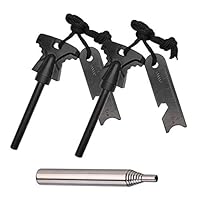 3 Pack Emergency Survival Fire Starter Kit, RFWIN 5/16 Inch Thick Magnesium Ferro Rod, Collapsible Fire Bellow Blower Pipe - Pocket Size, Campfire Tool for Camping, Hiking