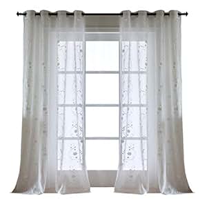 Amazon.com: Kotile 63 Inches Long White Short Voile ...