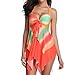 Bikini for Women High Waisted Swimsuits Tummy Control Two Piece Tankini Ruffled Top with Swim Bottom Bathing Suits