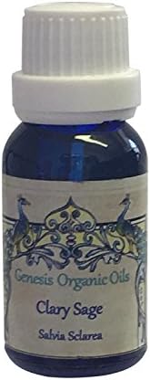 Genesis Organic Oils USDA Certified Pure Essential Organic Oil Aromatherapy, Clary Sage/Salvia Sclarea, 0.5 Fluid Ounce