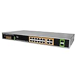 BV-Tech 18 Port Gigabit PoE+ Switch (16 PoE+ Ports | 2 SFP Uplink) - 220W High Power - 802.3at