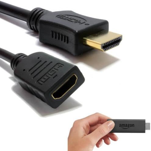Fire Stick TV HDMI 1m Male to Female Extender Extension Wire Lead Cable, Black, 1 Meters