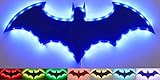 Bat LED Wall Light,Colorful Remote Control Projection Night Light, Holiday Decoration Light,Suitable for Bedroom/KTV/Corridor/Background Wall, etc (Colorful) (Black)