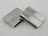 3 Sets 26.0x4.0mm Shiny Rhodium Strong Magnetic Clasp for Elegant Bracelet