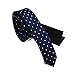 Elviros Men's Eco-friendly Fashion Polka Dot Skinny Tie 1.6'' (4cm) Navy Blue