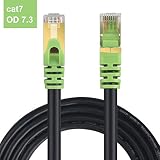 Outdoor Cat 7 Ethernet Cable 20ft, 26AWG Heavy-Duty Cat7 Networking Cord Patch Cable RJ45 Transmission Speed 10GbpsTransmission Bandwidth 600Mhz LAN Wire Cable STP Waterproof Direct Burial (20FT)
