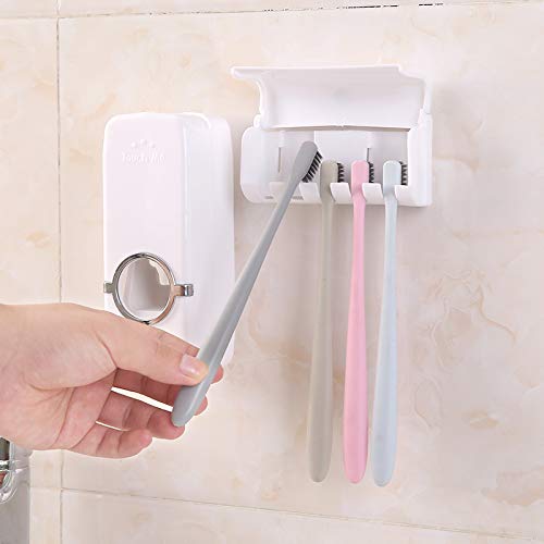 SANGAITIANFU Automatic Toothpaste Dispenser Wall Mount Tooth Brush Holders Toothpaste Squeezer Set