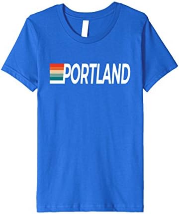 unisex-child Portland Oregon T Shirt Retro Lines 12 Royal Blue