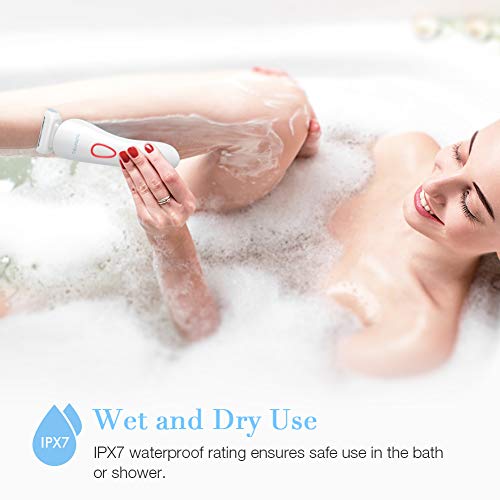 Ladies Electric Shaver, Trèsutopia 3-in-1 Blade Rechargeable Electric Razor for Women Bikini Trimmer Hair Removal for legs and Underarms, 4 Types of Heads (Electric Razor)