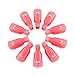 Benbilry Nail Polish Remover Clips, 10 Pcs Reusable Soak Off Gel Plastic Nail Art Soak Off Clip Caps UV Gel Polish Removal (Pink)
