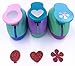 TECH-P 3 Pack Hand Press Paper Craft Punch,Card Scrapbooking Engraving Kid Cut DIY Hole Puncher-Balloon Heart Flower