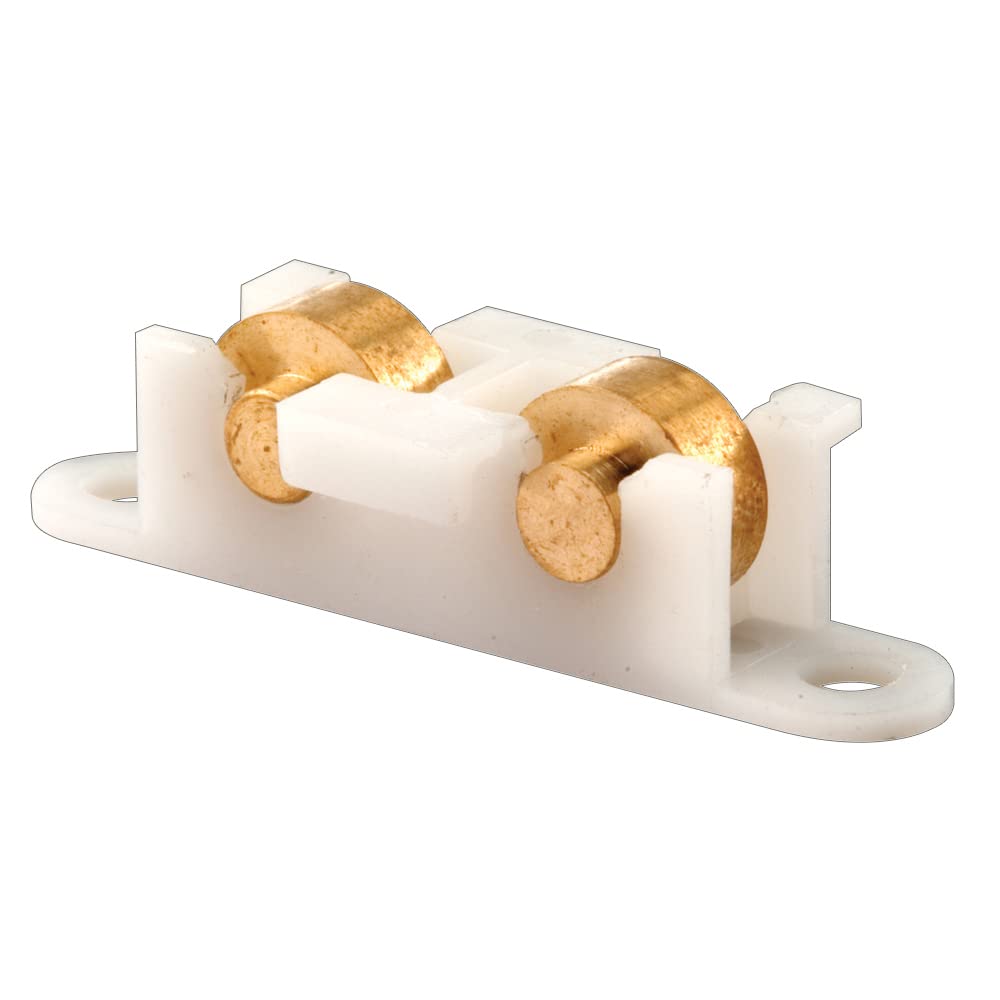 Photo 1 of Prime-Line G 3091 Sliding Window Tandem Roller Assembly, 3/8 In. Flat, Brass Rollers (2 Pack)