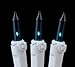 Novelty Lights 50 Feet 100 Bulb Incandescent Mini Light String, Teal with 6-Inch Spacing on White Wire, UL Listed Commercial Grade Indoor/Outdoor Mini Lights, Connectable End-to-End