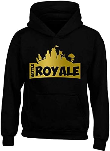 Boys Kids Black with Gold Battle Royale Gaming Hoodie