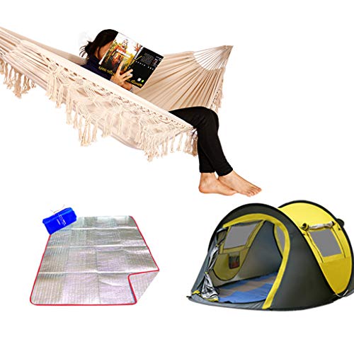 Große Aus Baumwolle Mit Fransen Outdoor-Hängematte Doppelschaukel Anti-Rollover Kinderhaus Indoor Literarische Baumwolle…