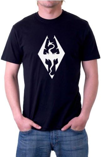 Xtees - Mens Skyrim Dragon Symbol - Large - Black