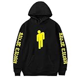 Fushimuma Unisex Billie Eilish Printed Casual Pullover Hoodie Sweatershirt for Music Fans (M, Black-01)