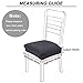 Smiry Stretch Jacquard Chair Seat Covers for Dining Room, Removable Washable Anti-Dust Chair Seat Protector Slipcovers - Set of 4, Dark Grey