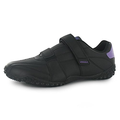 Lonsdale Fulham Trainers Womens Black/Lavender Casual Fashion Sneakers Shoes (UK7) (EU41) (US8)