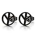 Black Anti-war Peace Sign Stud Earrings for Man and Women, Stainless Steel, 2pcs
