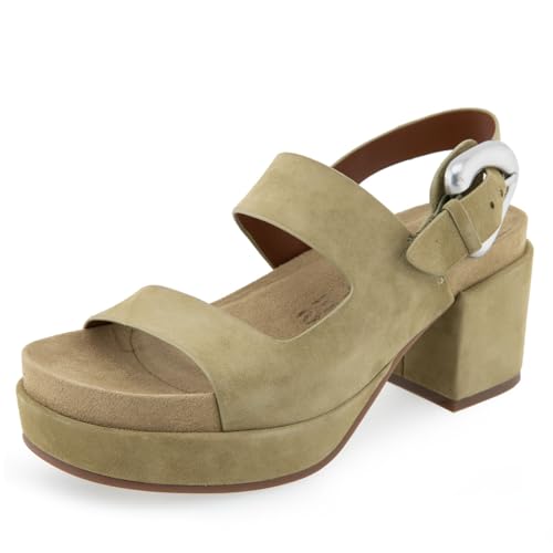 Aerosoles Women’s Clarkson Heeled Sandal, Olive Branch Suede, 9.5